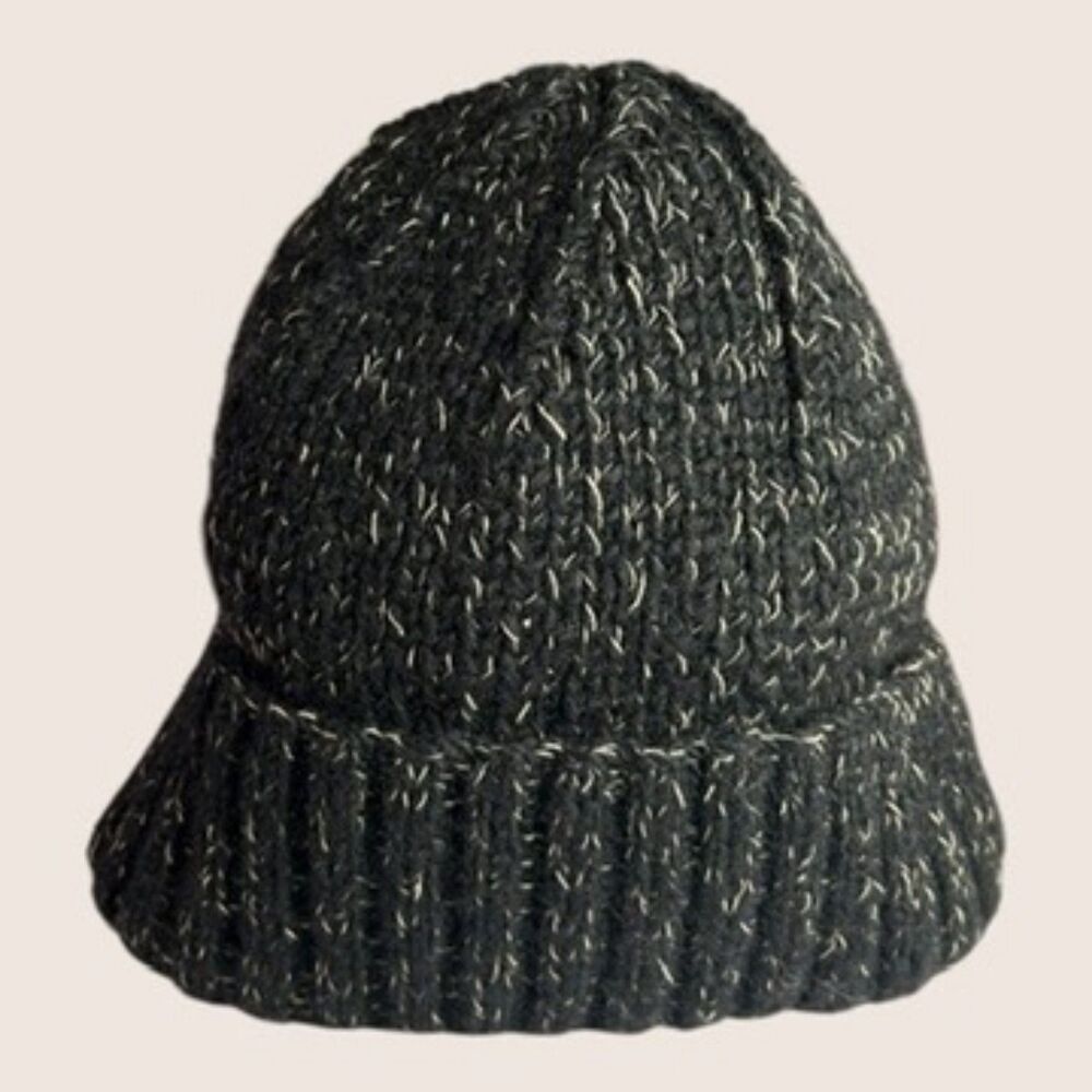 🖤 TARA 100% HANDSPUN WOOL HANDMADE KNIT LINED BEANIE CAP HAT TOQUE BLACK CREAM - Picture 2 of 5